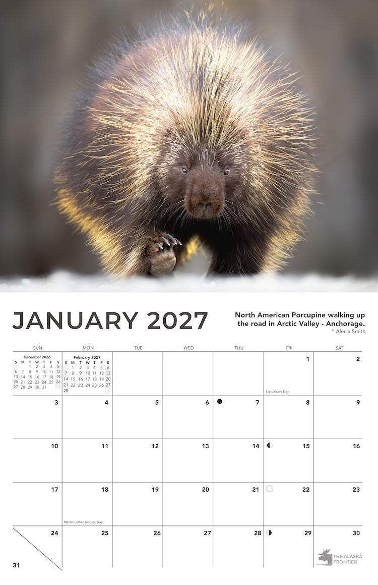 2027 Alaska Wildlife Calendar