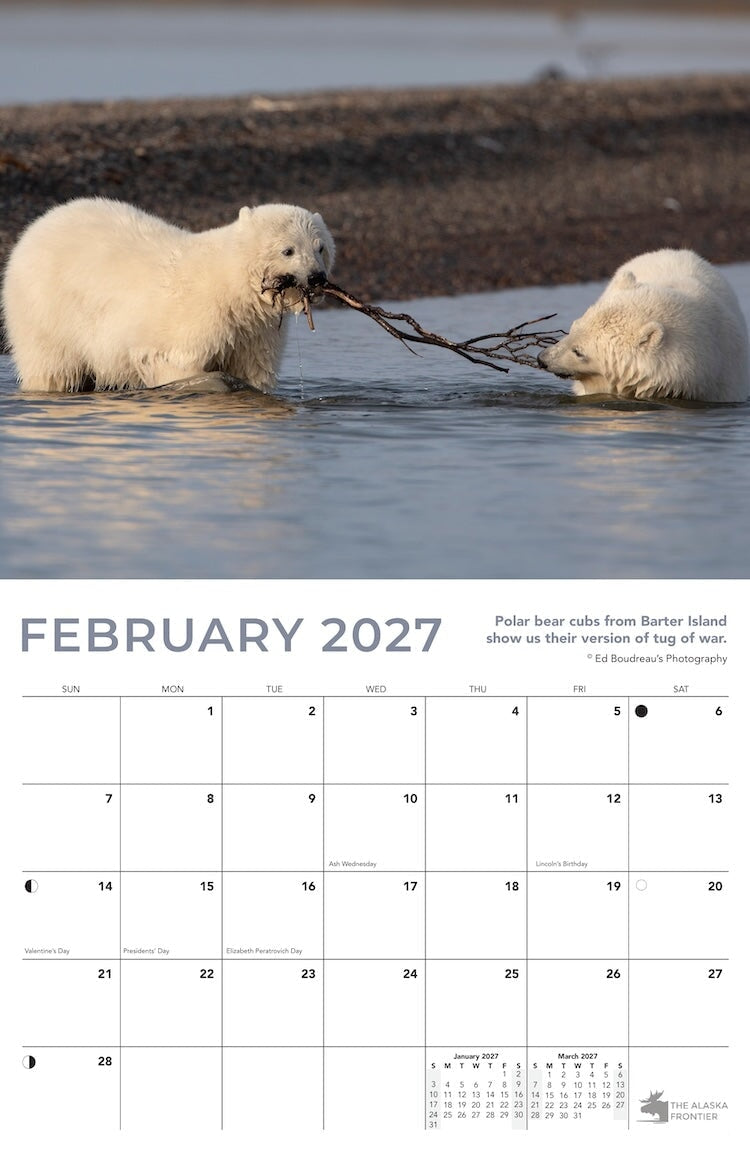 2027 Alaska Wildlife Calendar