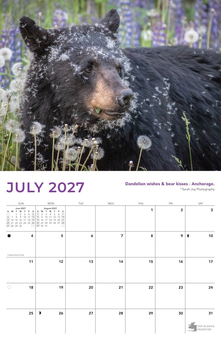 2027 Alaska Wildlife Calendar