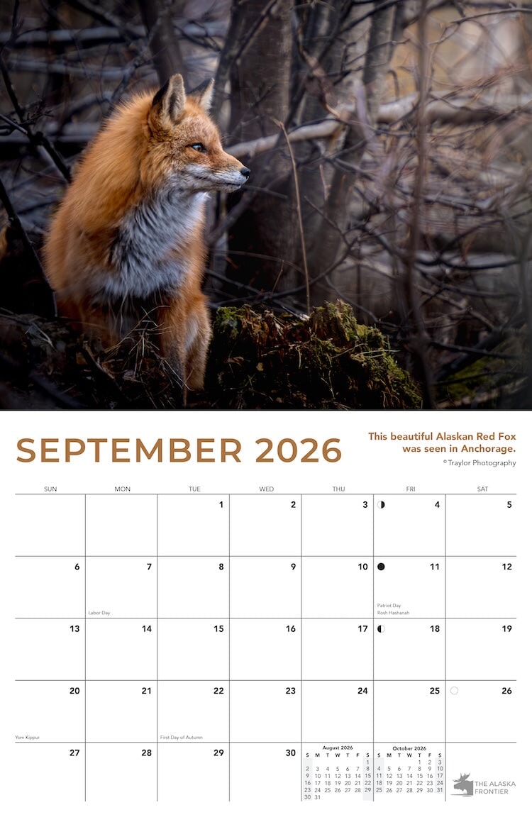 2026 Alaska Wildlife Calendar