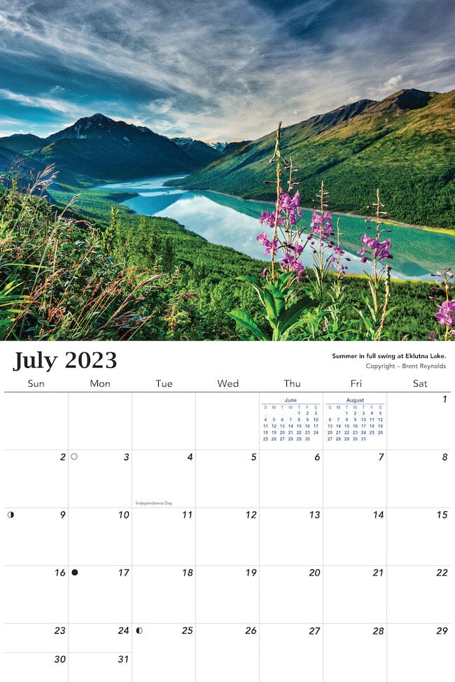 2023 Alaska Wall Calendar - July