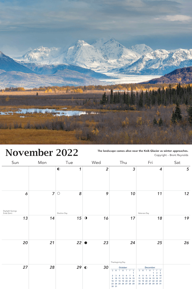 2022 Alaska Calendar