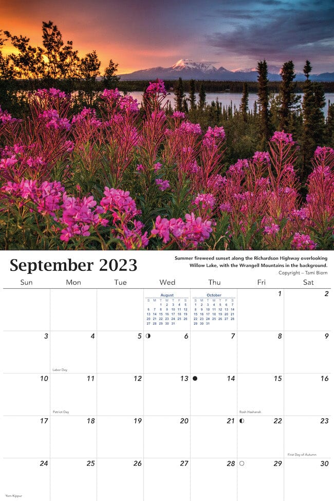 2023 Alaska Wall Calendar - September