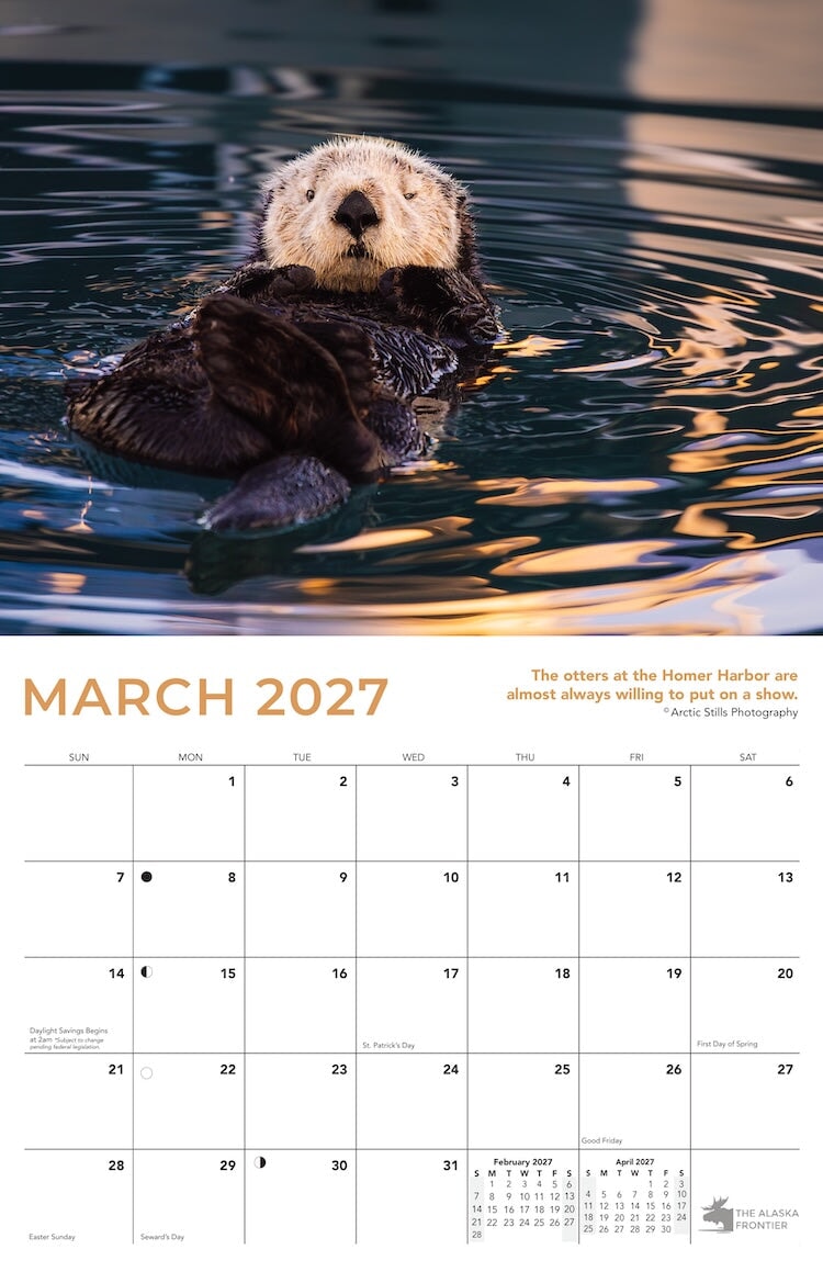 2027 Alaska Wildlife Calendar
