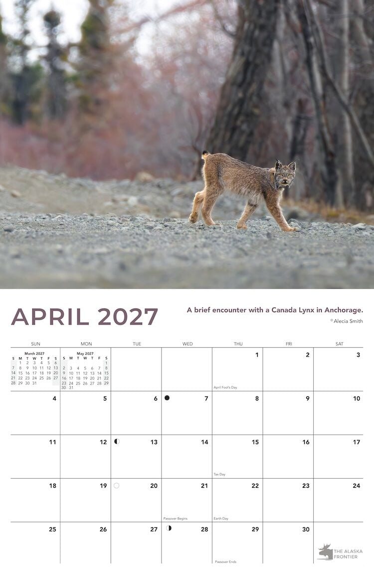 2027 Alaska Wildlife Calendar