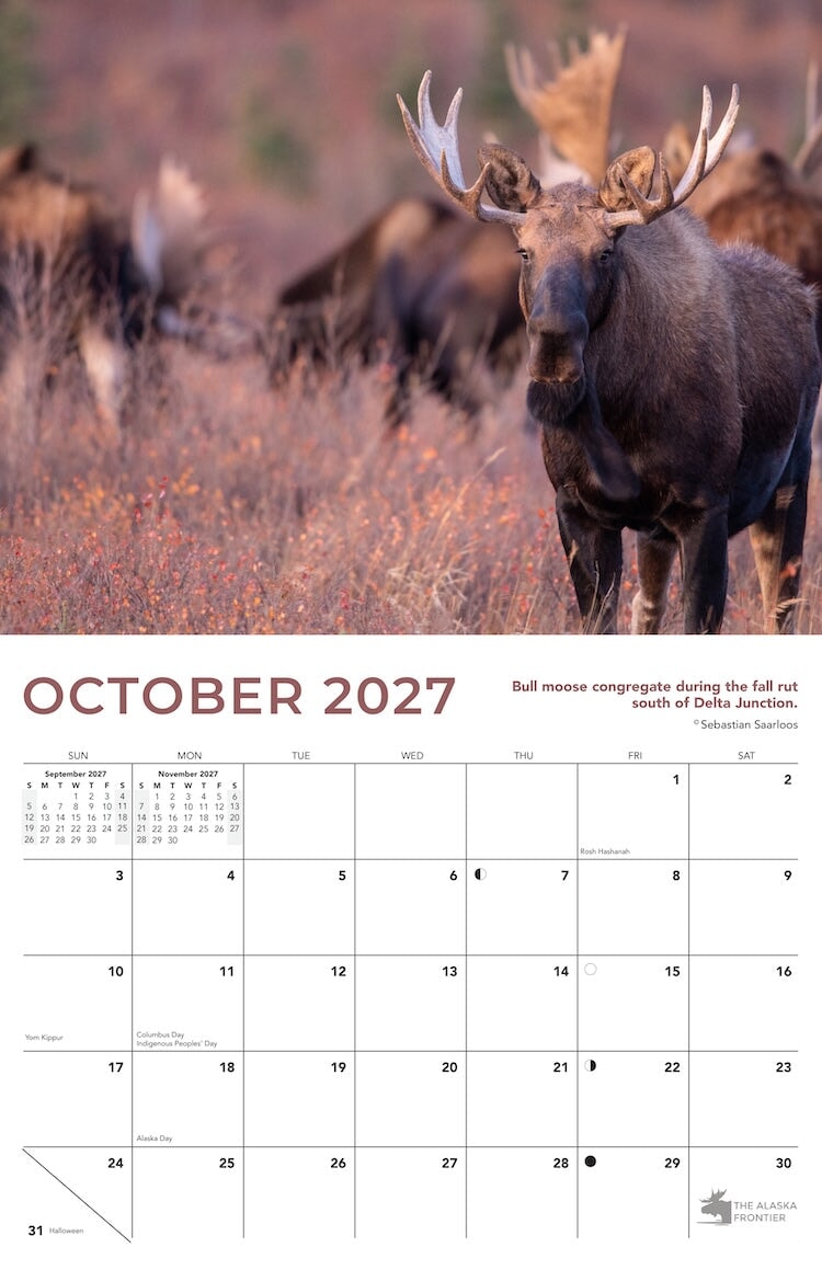2027 Alaska Wildlife Calendar
