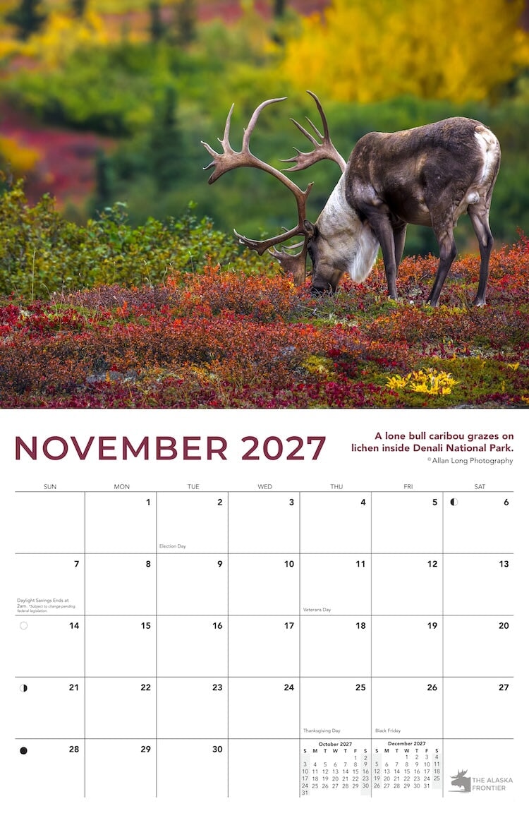 2027 Alaska Wildlife Calendar