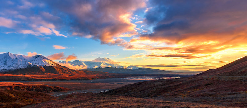 Denali at sunset in The Alaska Frontier