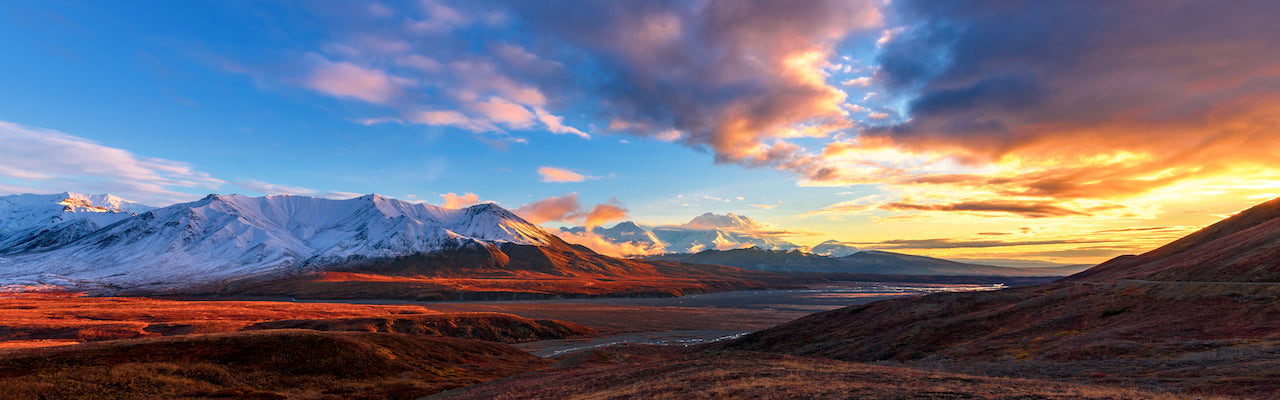 Denali at sunset in The Alaska Frontier