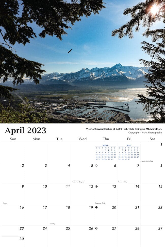 2023 Alaska Wall Calendar - April