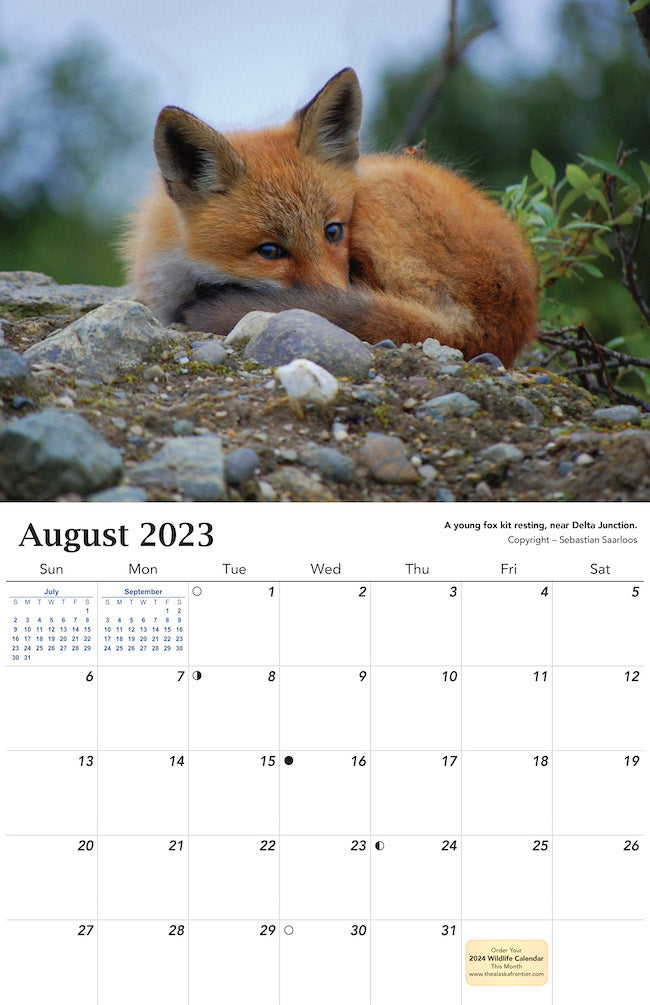 Alaska Wildlife Calendar 2023 - August