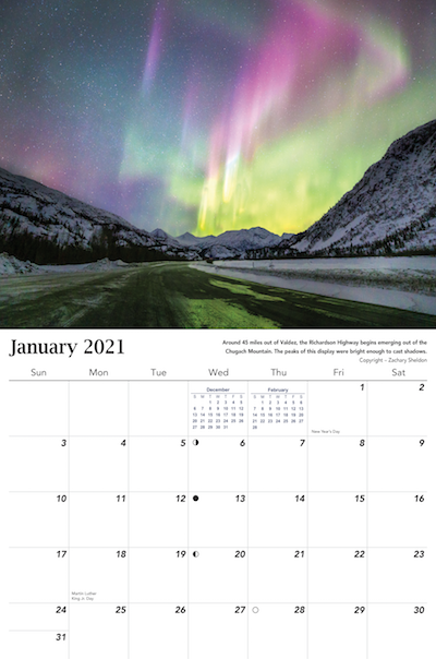 2021 Alaska Calendar