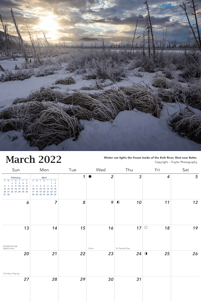 2022 Alaska Calendar