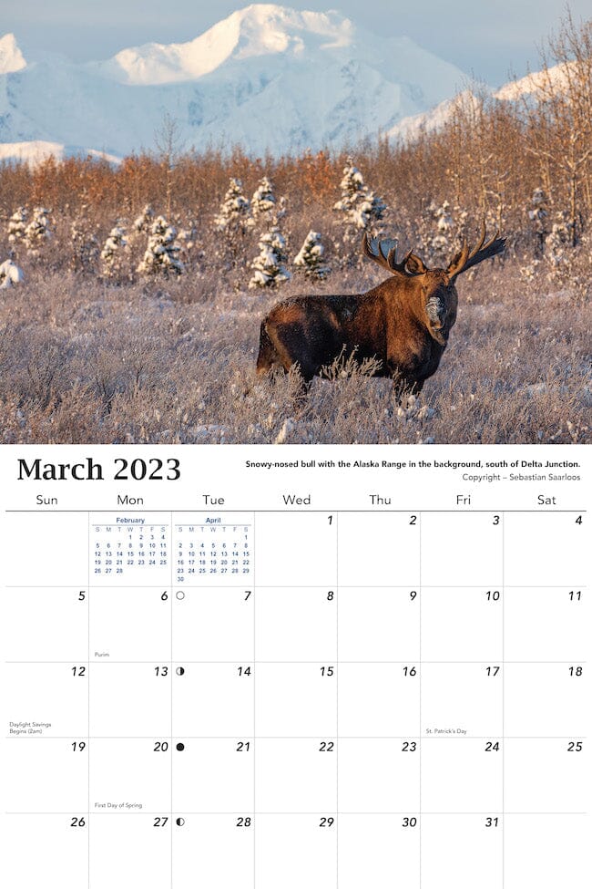 2023 Alaska Wall Calendar - March