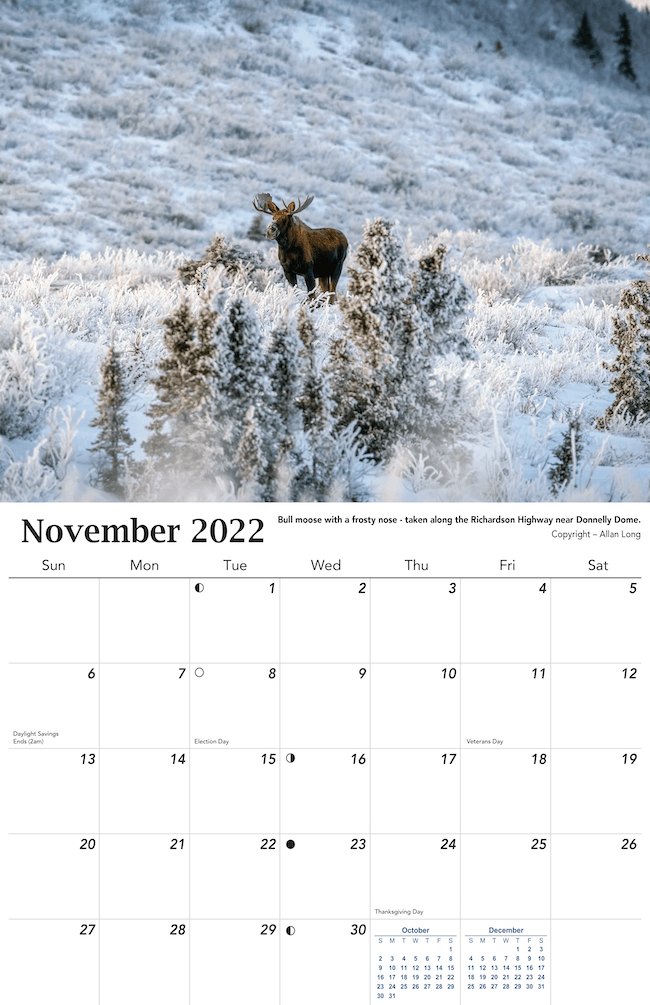 2022 Alaska Wildlife Calendar