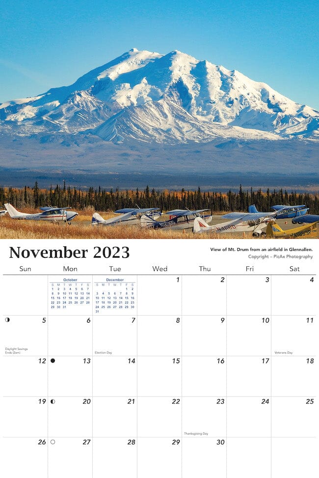 2023 Alaska Wall Calendar - November
