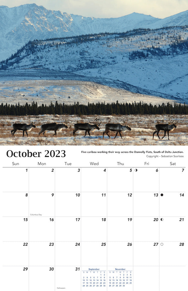 Alaska Wildlife Calendar 2023 - October