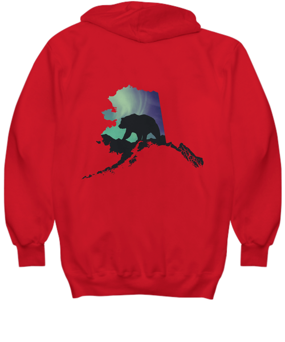 Red hoodie with best sale polar bear on back